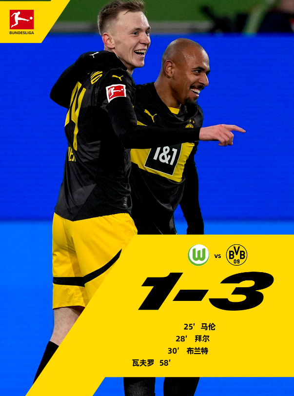 包含多特主场胜沃尔夫斯堡，升至积分榜前列的词条